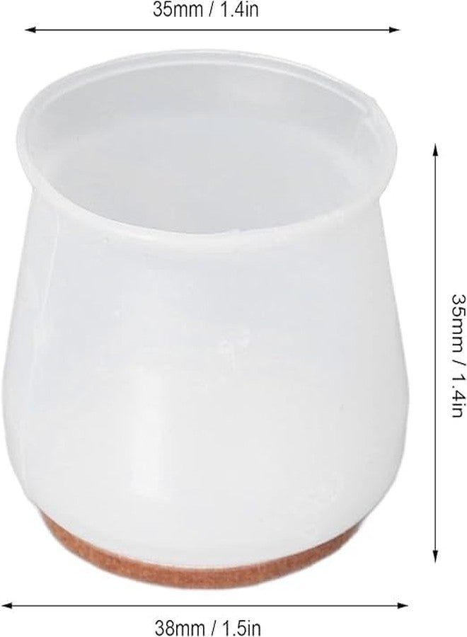 CLICKSWIFT أغطية أرجل الكراسي المربعة المصنوعة من السيليكون من كليك سويفت لمنع الخدوش، وتقليل الضوضاء، ومقاومة الانزلاق، وتسهيل حركة الأثاث. أغطية أرجل شفافة اللون للكراسي والطاولات والكراسي الصغيرة، 4 قطع - Image 2